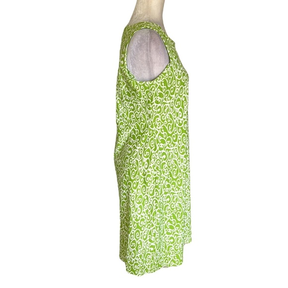 Jude Connally Beth Lime Green & White Printed Sleeveless Mini Dress - M - Picture 5 of 11